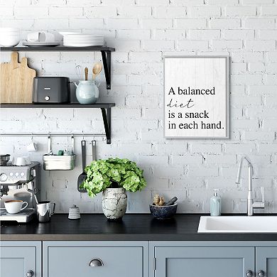 Stupell Home Decor Balanced Diet is Snacking Framed Wall Art