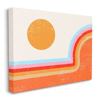 Stupell Home Decor Abstract Sun Over Striped Lines Canvas Wall Art