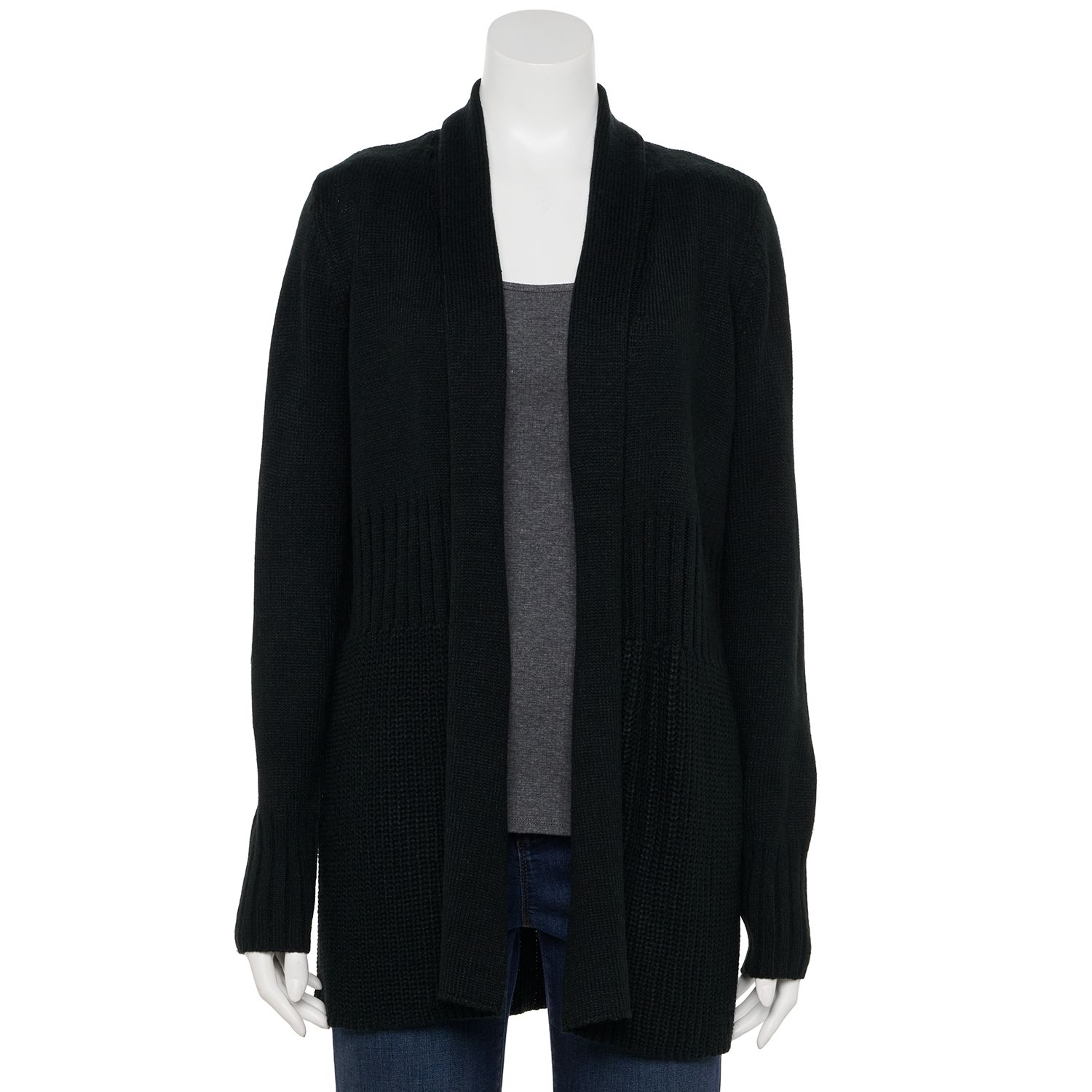 black sweatshirt cardigan