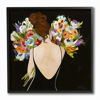 Stupell Home Decor Woman with Flower Bouquets Framed Wall Art