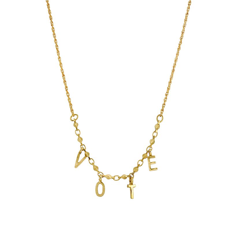 28133624 1928 Gold Tone Vote Necklace, Womens, Yellow sku 28133624