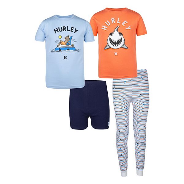 Boys 414 Hurley 4 Piece Shark Pajama Set