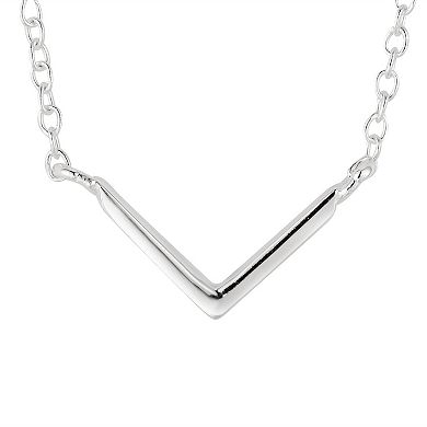 Love This Life Sterling Silver Chevron Necklace