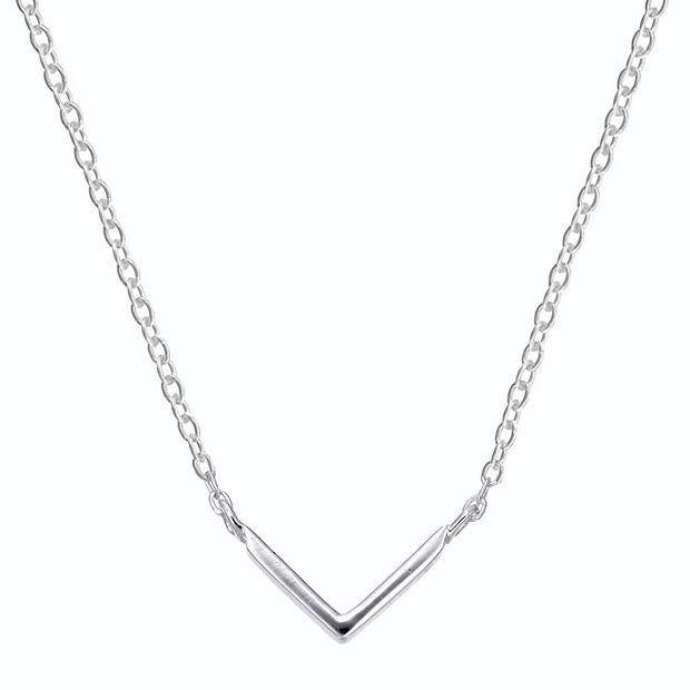 Love This Life Sterling Silver Chevron Necklace