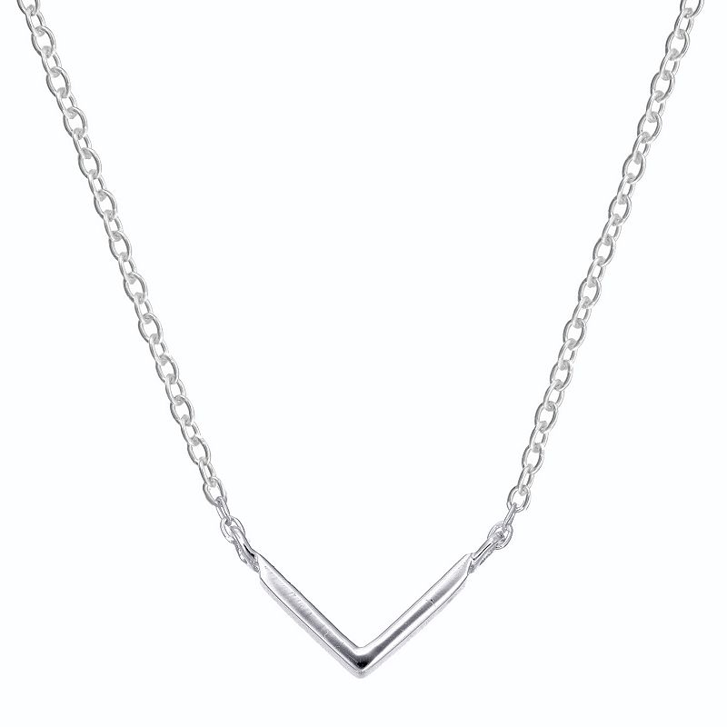 Love This Life Sterling Silver Chevron Necklace, Womens, Size: 16, Whit