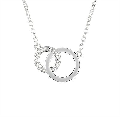 Love This Life® Sterling Silver Cubic Zirconia Double Circle