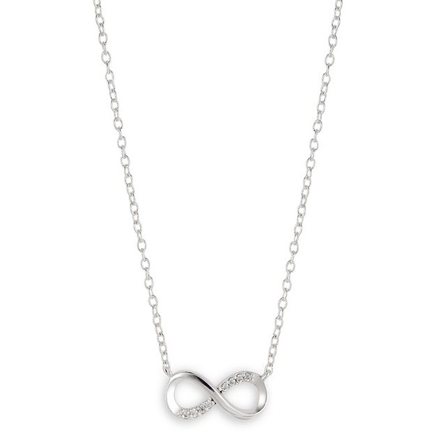 Love This Life® Sterling Silver Cubic Zirconia Infinity Necklace