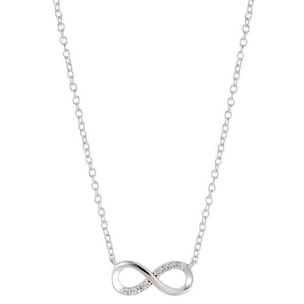 Love This Life® Sterling Silver Cubic Zirconia Infinity Necklace