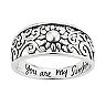 Love This Life® Sterling Silver "You Are My Sunshine" Flower Ring