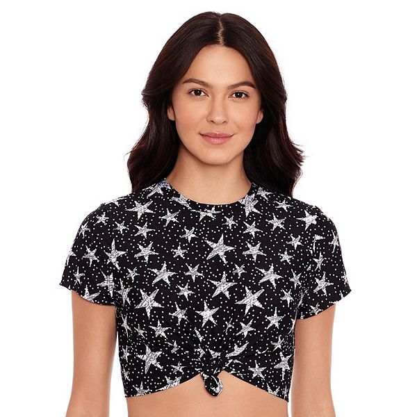 Juniors' SO® KnotFront Crop Swim Tee