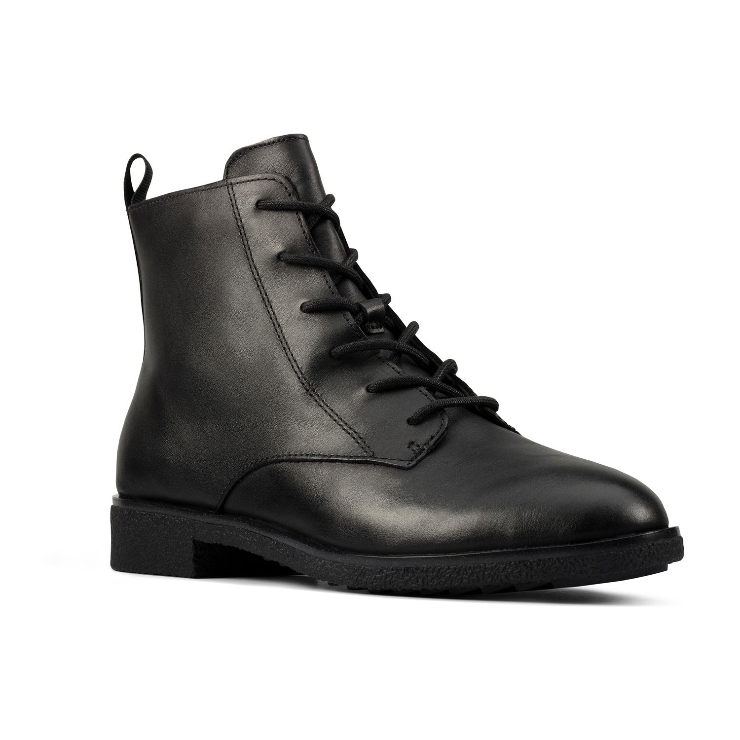 women's lace up ankle boots black