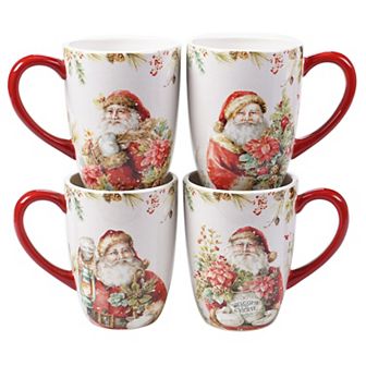 Certified International Christmas Story 4 pc Mug Set