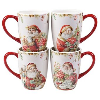 Certified International Christmas Story 4 pc Mug Set