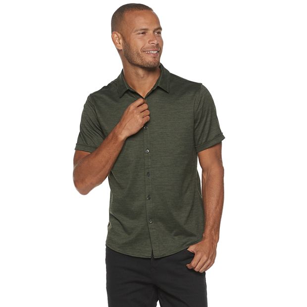 Men's Marc Anthony Short Sleeve Knit Button-Down Shirt