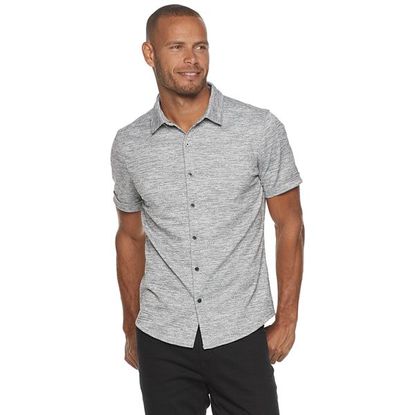 Men's Marc Anthony Short Sleeve Knit Button-Down Shirt