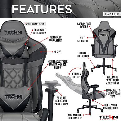 Techni Sport XL Ergonomic Gaming Desk Chair