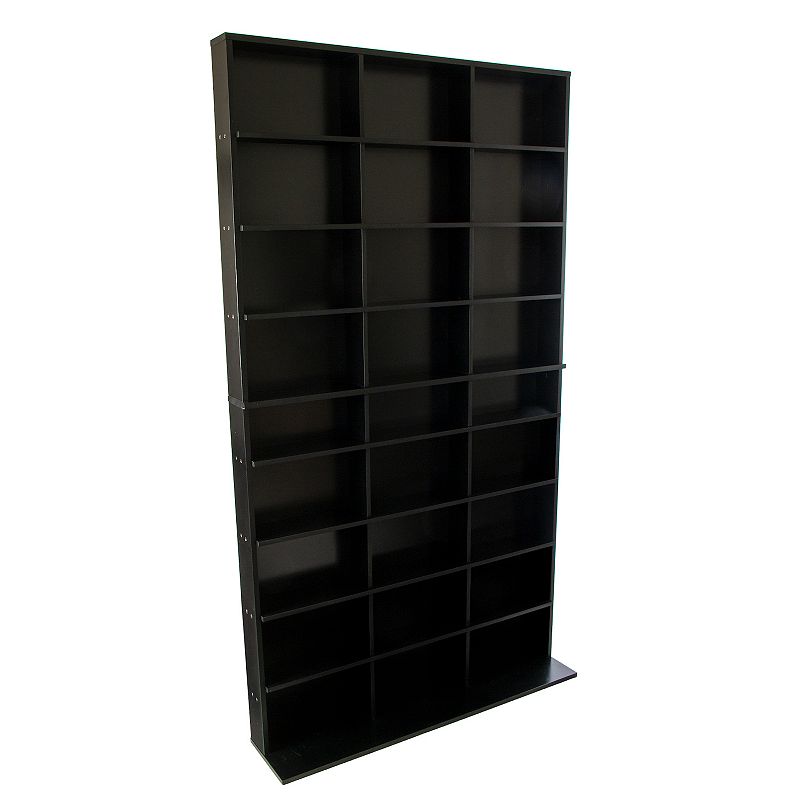 XL Media Tower Elite Black - Atlantic: Holds 837 CDs, 528 DVDs, 624 Video Games, 9 Shelves