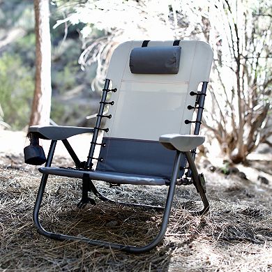 Rio Brands Gray Two-Tone Outdoor Folding Chair
