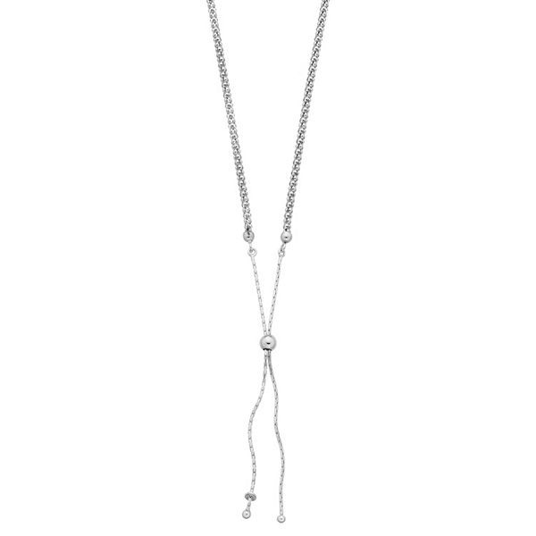 Sterling Silver Popcorn Chain Tassel Necklace