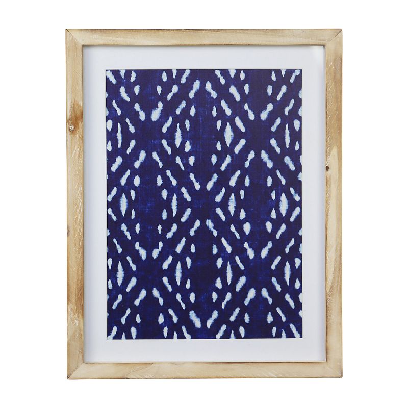 Stratton Home Decor Blue Geometric Motif Framed Wall Art, 11X14