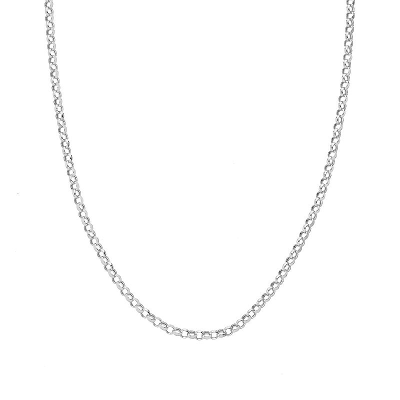 14k Gold Hollow Rolo Chain Necklace, Womens, Size: 24, White