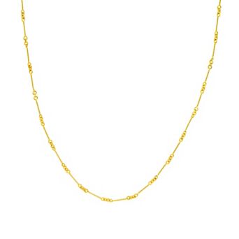 Color Romance 14k Gold Twisted Bar Cable Chain Necklace