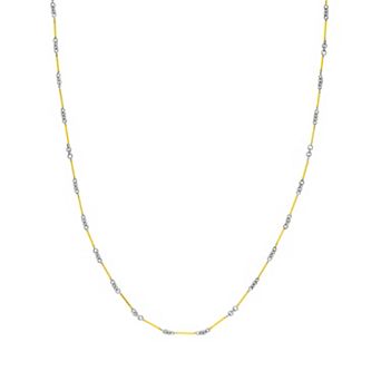 Color Romance 14k Gold Twisted Bar Cable Chain Necklace