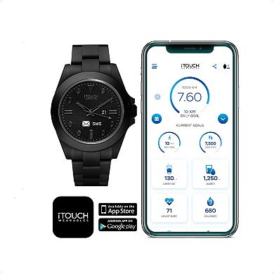 iTouch Connected Men's Black Acrylic Strap Smart Watch