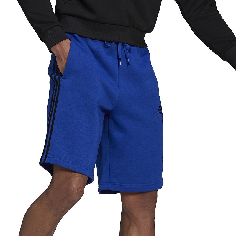 Big & Tall adidas 3-Stripe Fleece Shorts, Mens, Size: 3XL Tall, Blue