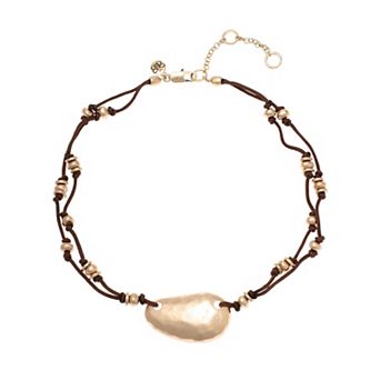 Bella Uno Metal Beaded Corded Frontal Necklace