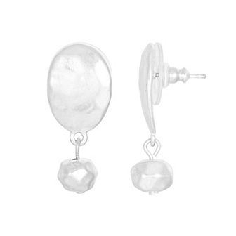 Bella Uno Gilded Metal Drop Earrings