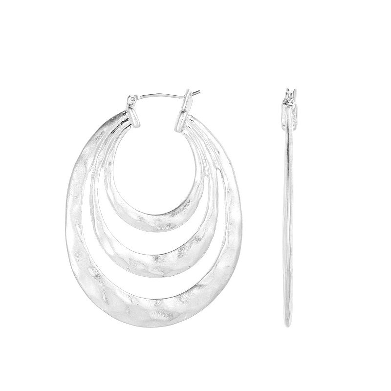 28267085 Bella Uno Metal Layered Hoop Earrings, Womens, Mul sku 28267085