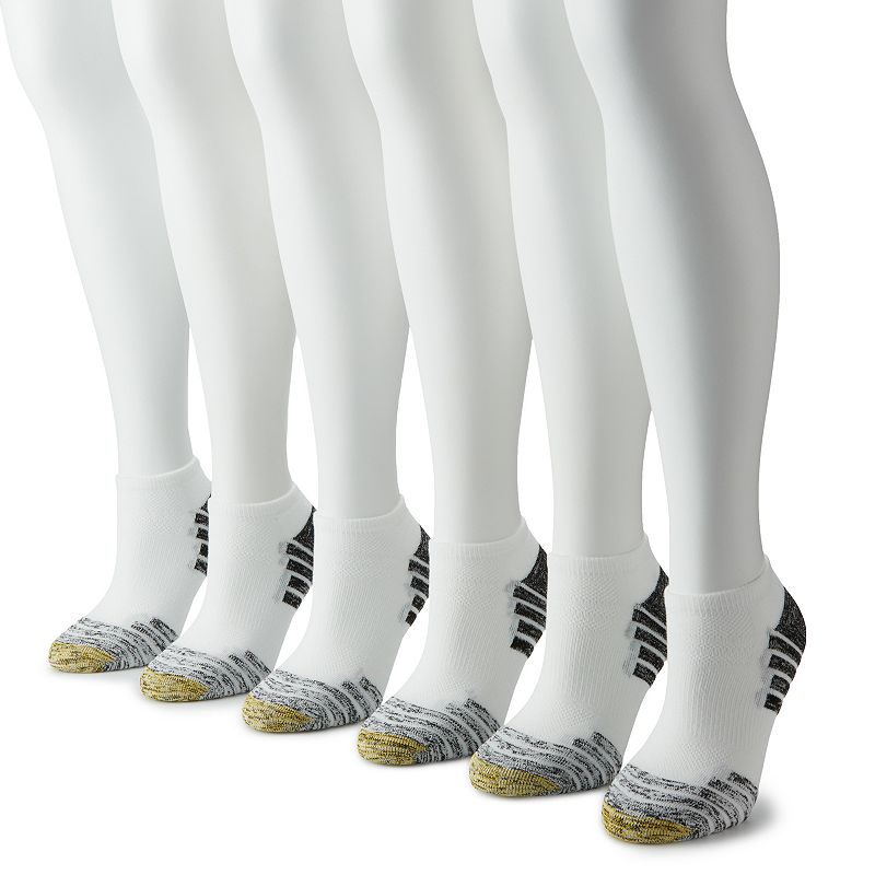 Womens GOLDTOE Rebound Cushion No-Show Sock 6-Pack, Size: 9-11, Silver