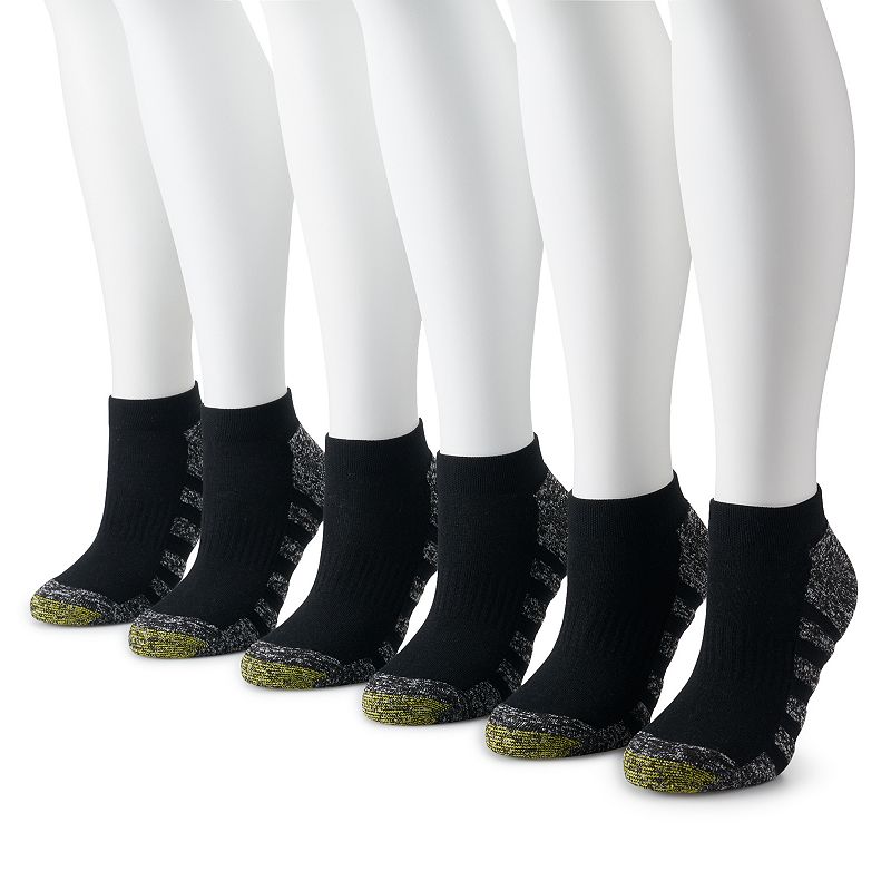 Womens GOLDTOE Eco Cool Low-Cut Sock 6-Pack, Size: 9-11, Black