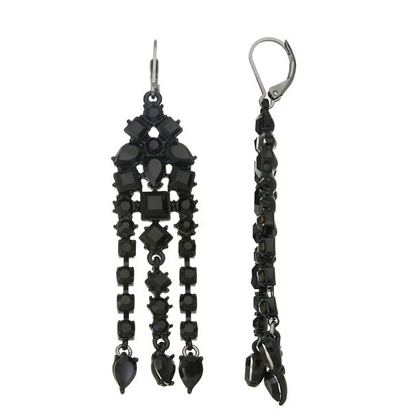 Black crystal chandelier deals earrings