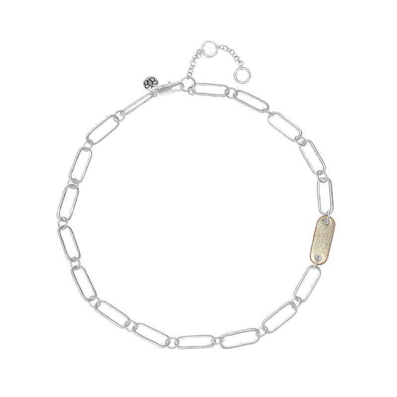 Bella Uno Silver Tone Paperclip Chain Link Necklace, Womens, Size: 18