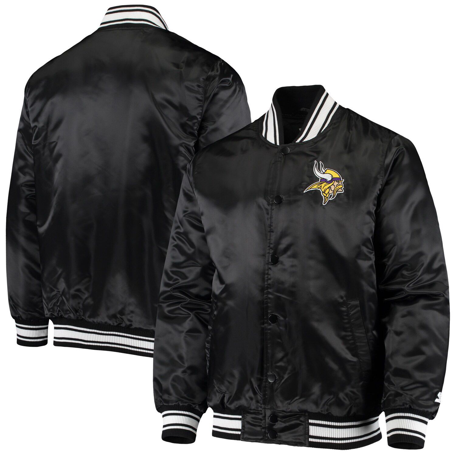 Men's Starter Burgundy/Gold Washington Football Team Leader Varsity Satin  Full-Snap Jacket