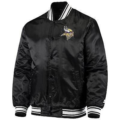 Men's Starter Black Minnesota Vikings Locker Room Satin Varsity