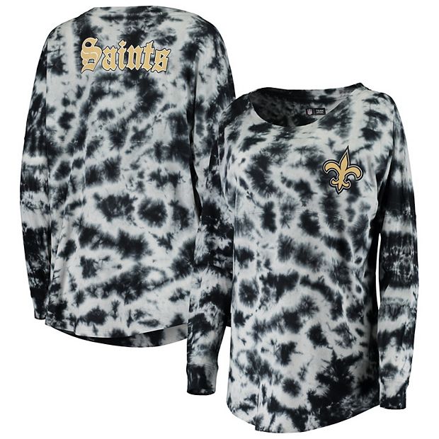 Men's New Era Black New Orleans Saints Tie-Dye Long Sleeve T-Shirt