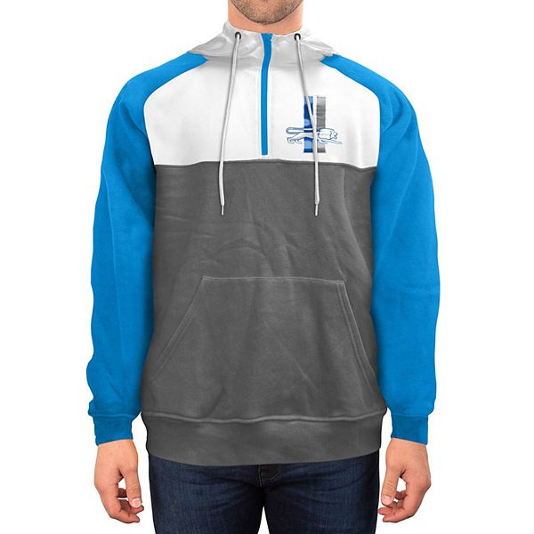 Men's New Era Black/White Detroit Lions Gametime Quarter-Zip