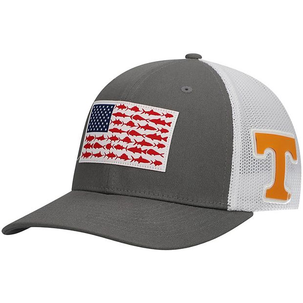 Men's Columbia Gray Tennessee Volunteers Fish Flag Flex Hat