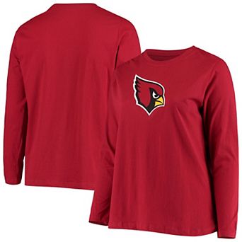 Women's Fanatics Branded Cardinal Arizona Cardinals Plus Size Primary Logo Long Sleeve T-Shirt