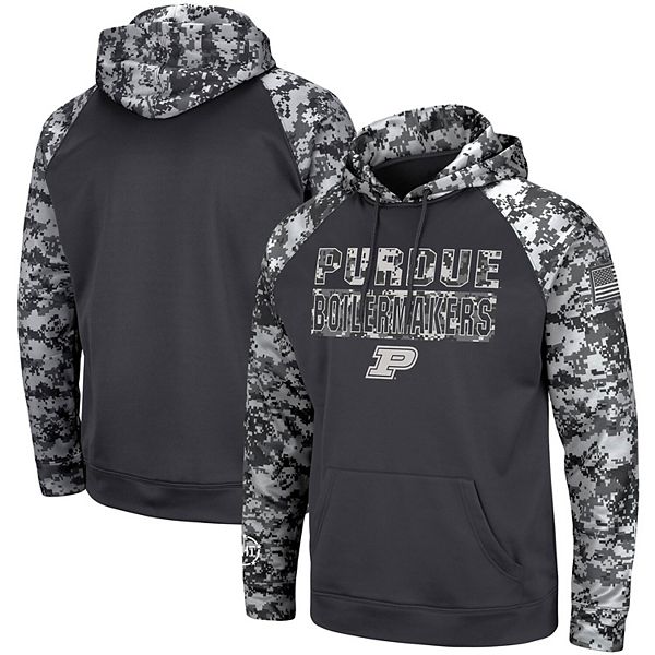 Men's Colosseum Black Purdue Boilermakers Lace Up 3.0 Pullover Hoodie