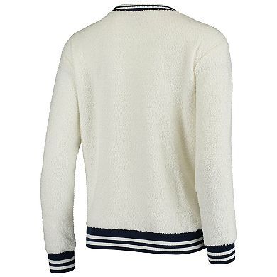 Women's Concepts Sport Cream/Navy Seattle Seahawks Granite Knit Pullover Sweatshirt