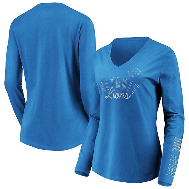 Women's Fanatics Branded Blue Detroit Lions Iconic All Out Glitz V