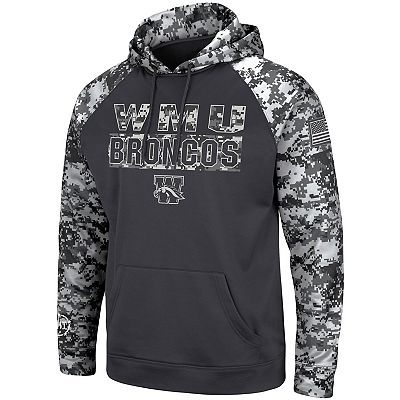 Men s Colosseum Charcoal Western Michigan Broncos OHT Military Appreciation Digital Camo Pullover Hoodie