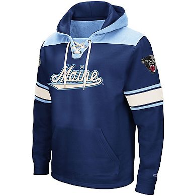 Men's Colosseum Navy Maine Black Bears 2.0 Lace-Up Pullover Hoodie