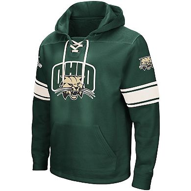 Men's Colosseum Green Ohio Bobcats 2.0 Lace-Up Logo Pullover Hoodie
