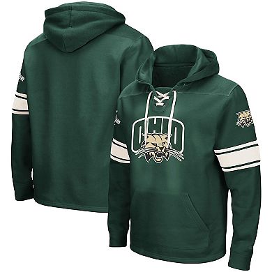 Men's Colosseum Green Ohio Bobcats 2.0 Lace-Up Logo Pullover Hoodie