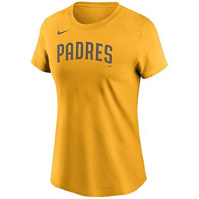 Women's Nike Fernando TatÃ­s Jr. Gold San Diego Padres Name & Number T-Shirt